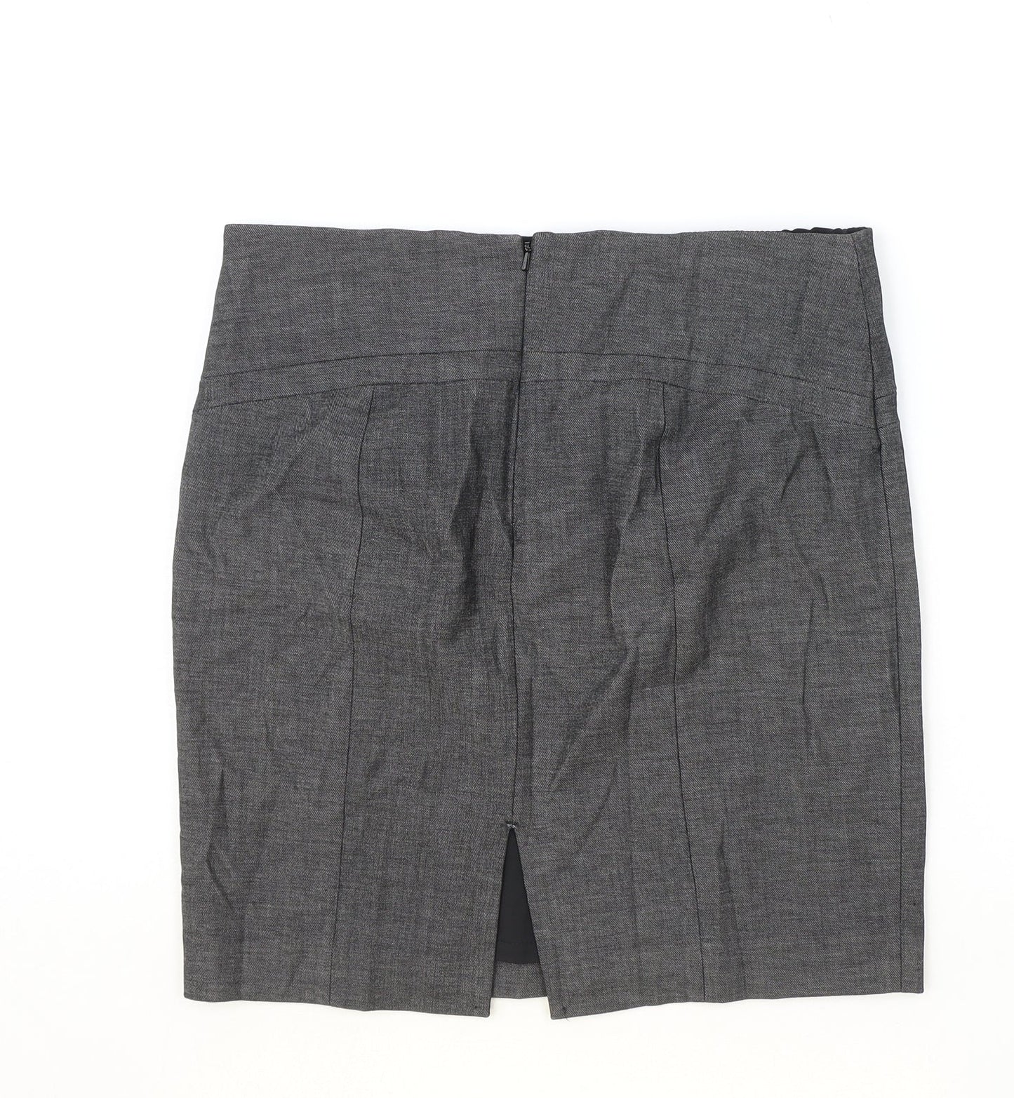 Excess Womens Grey Polyester Straight & Pencil Skirt Size 32 in Zip