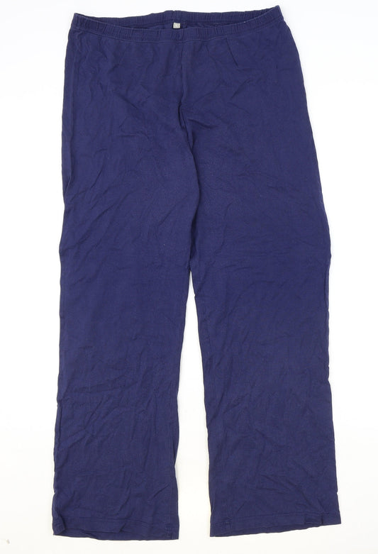 Preworn Womens Blue Viscose Trousers Size L Regular