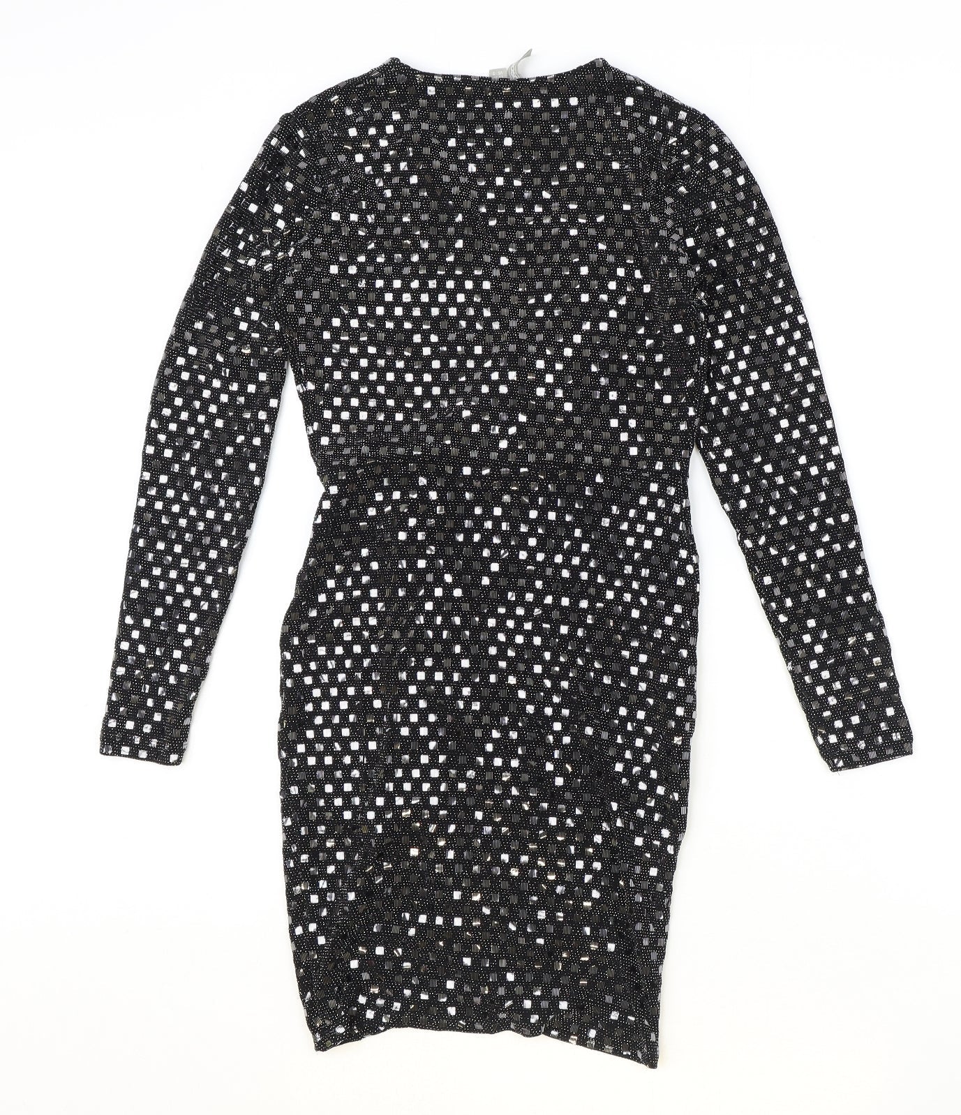 ASOS Womens Black Polyester Pencil Dress Size 6 V-Neck Pullover