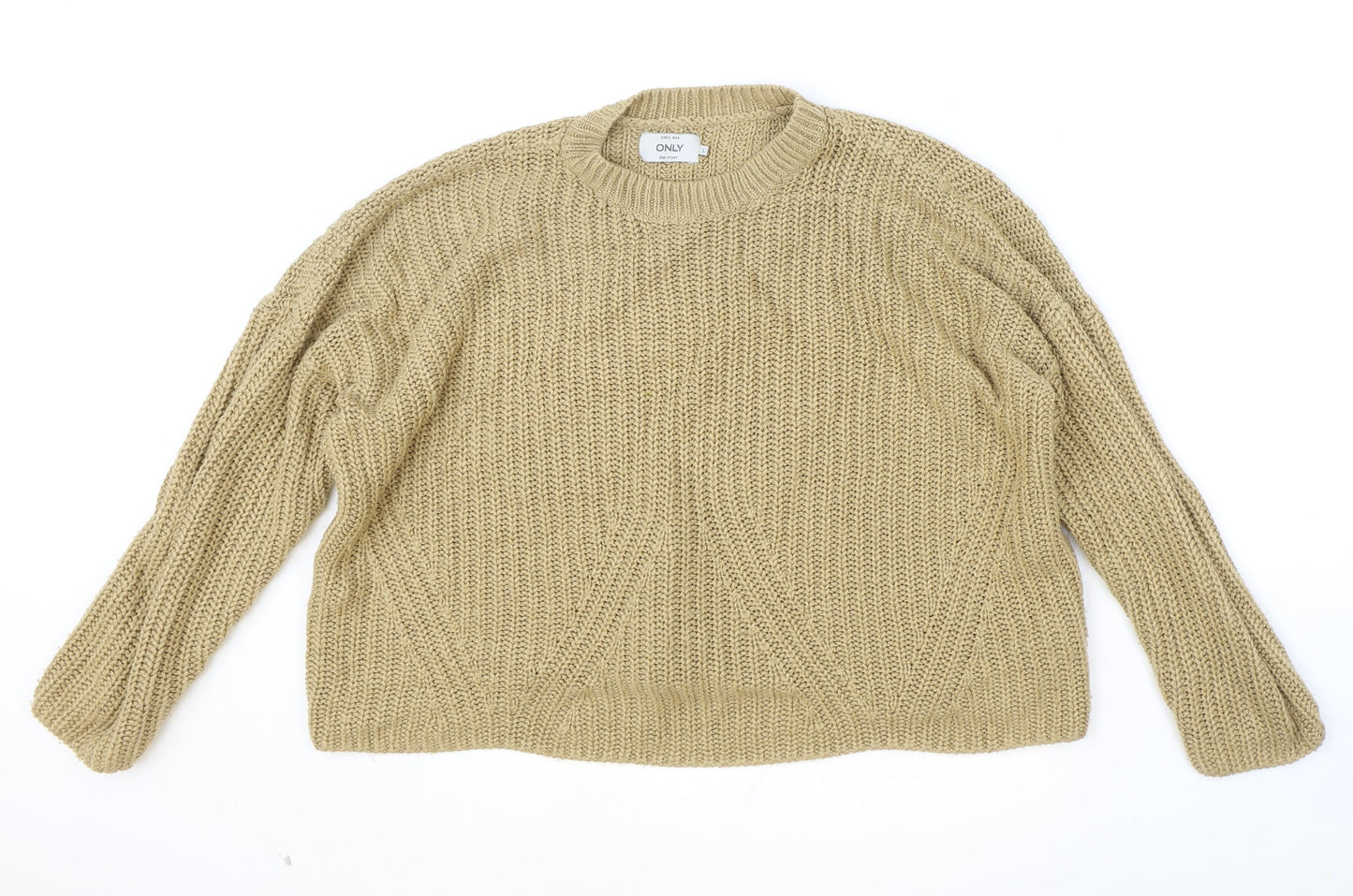 Only Womens Brown Round Neck Acrylic Pullover Jumper Size L