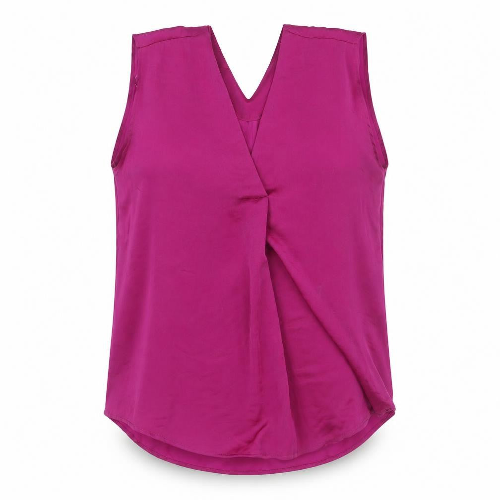 Marks and Spencer Womens Purple Polyester Basic Tank Size 8 V-Neck