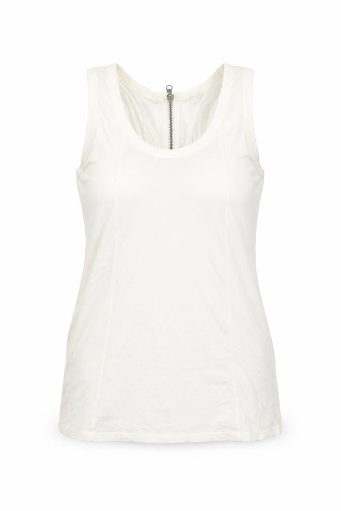 Marks and Spencer Womens Ivory Viscose Basic Tank Size 10 Round Neck