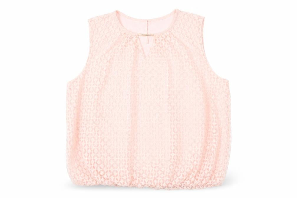 Liz Claiborne Womens Pink Geometric Polyester Basic Tank Size XL Round Neck