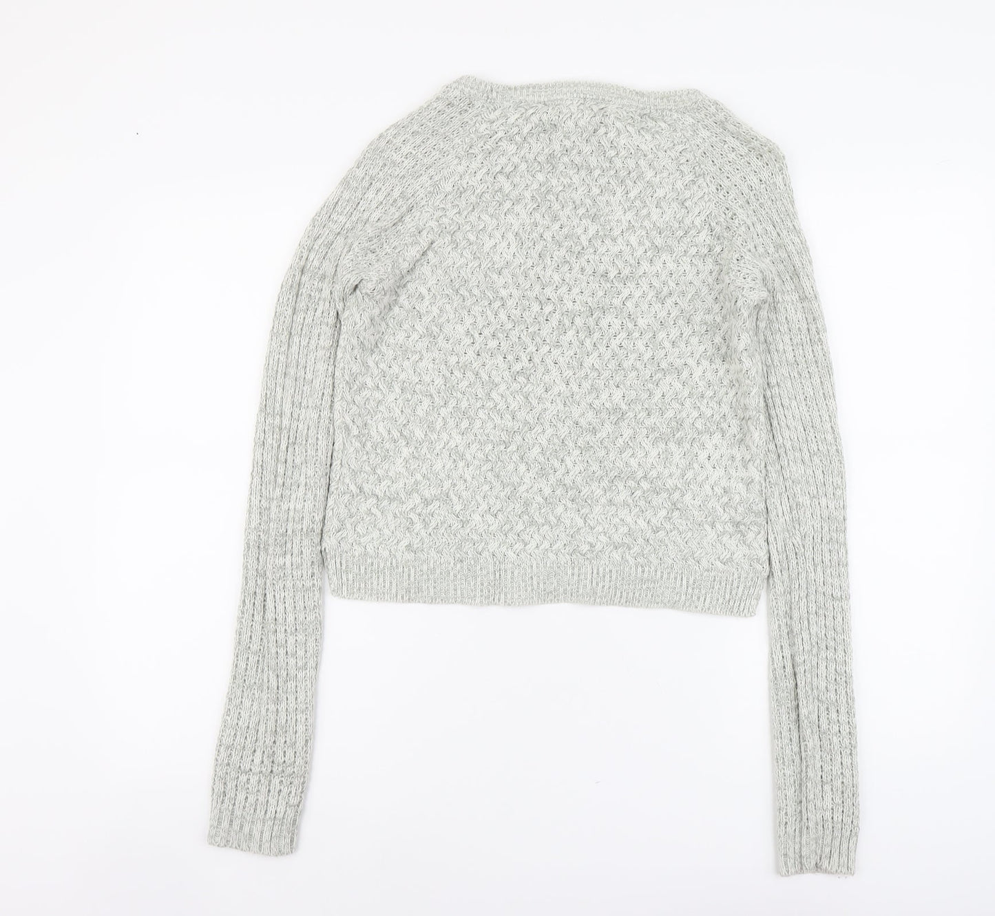 Select Womens Grey Round Neck Acrylic Pullover Jumper Size 10