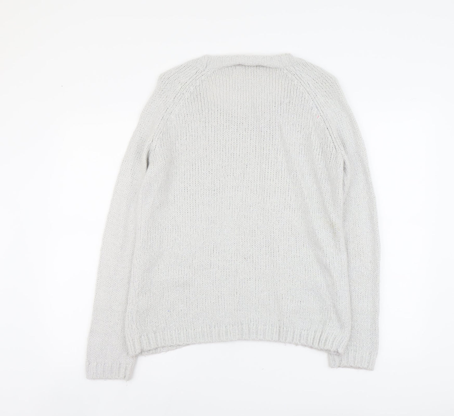 NEXT Womens Grey Scoop Neck Acrylic Pullover Jumper Size 10 - Seals