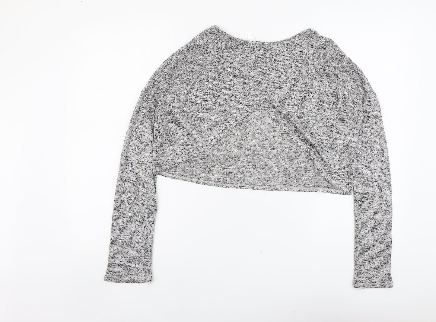 H&M Womens Grey Scoop Neck Viscose Pullover Jumper Size S