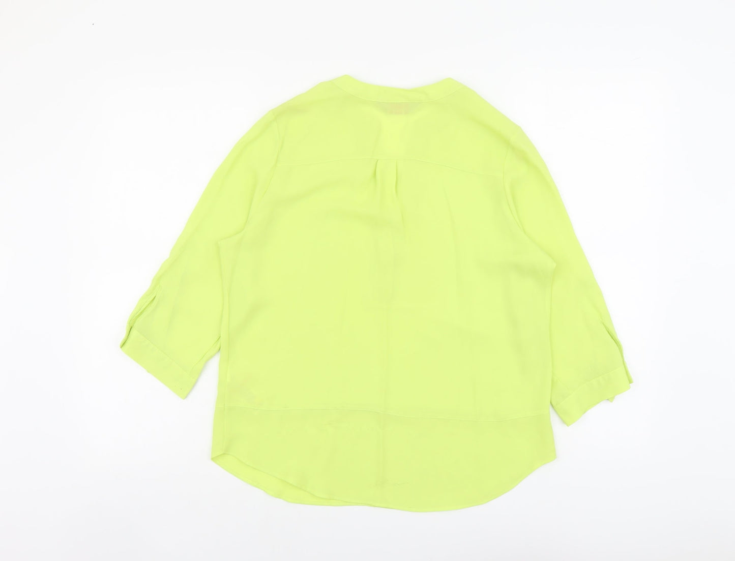 Dorothy Perkins Womens Green Polyester Basic Blouse Size 6 V-Neck
