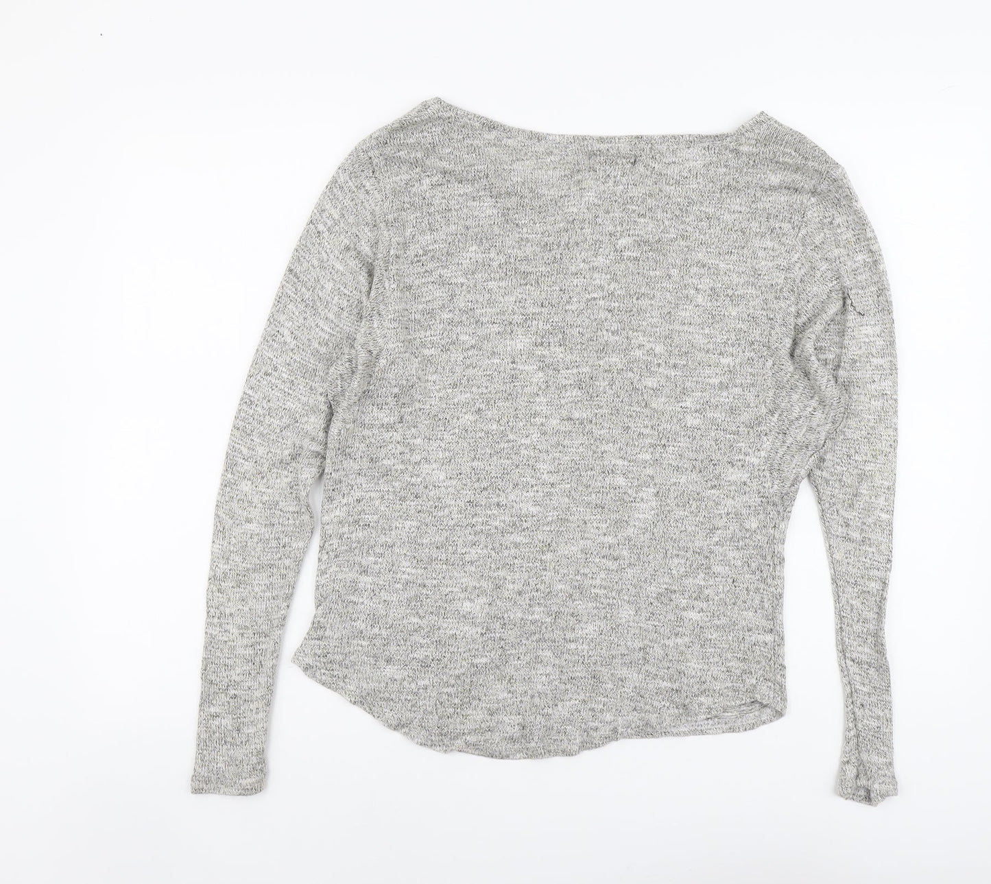New Look Womens Grey Boat Neck Acrylic Pullover Jumper Size 10