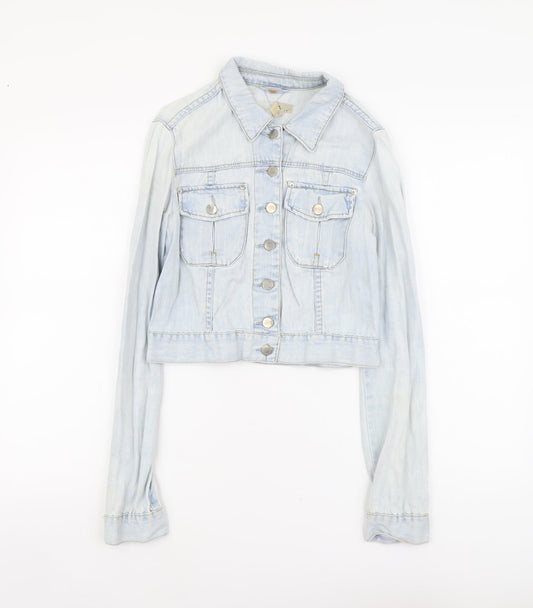 Topshop Womens Blue Jacket Size 8 Button