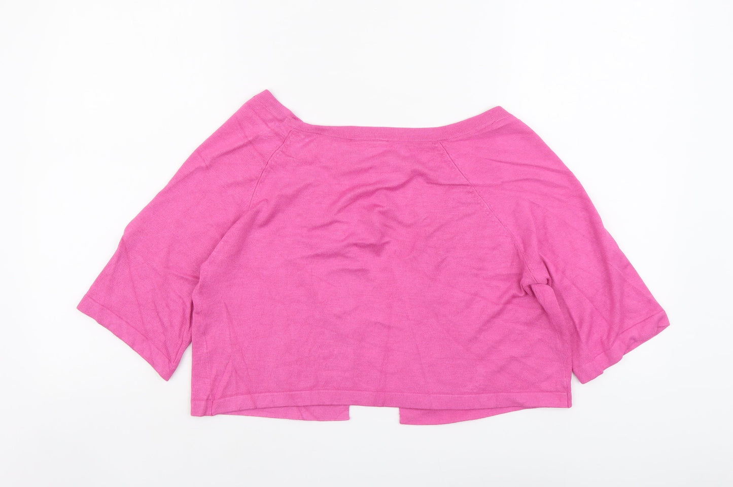 Wallis Womens Pink Scoop Neck Viscose Cardigan Jumper Size M - Tie Front