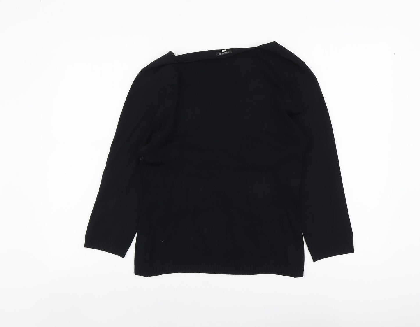 Preworn Womens Black V-Neck Viscose Pullover Jumper Size M