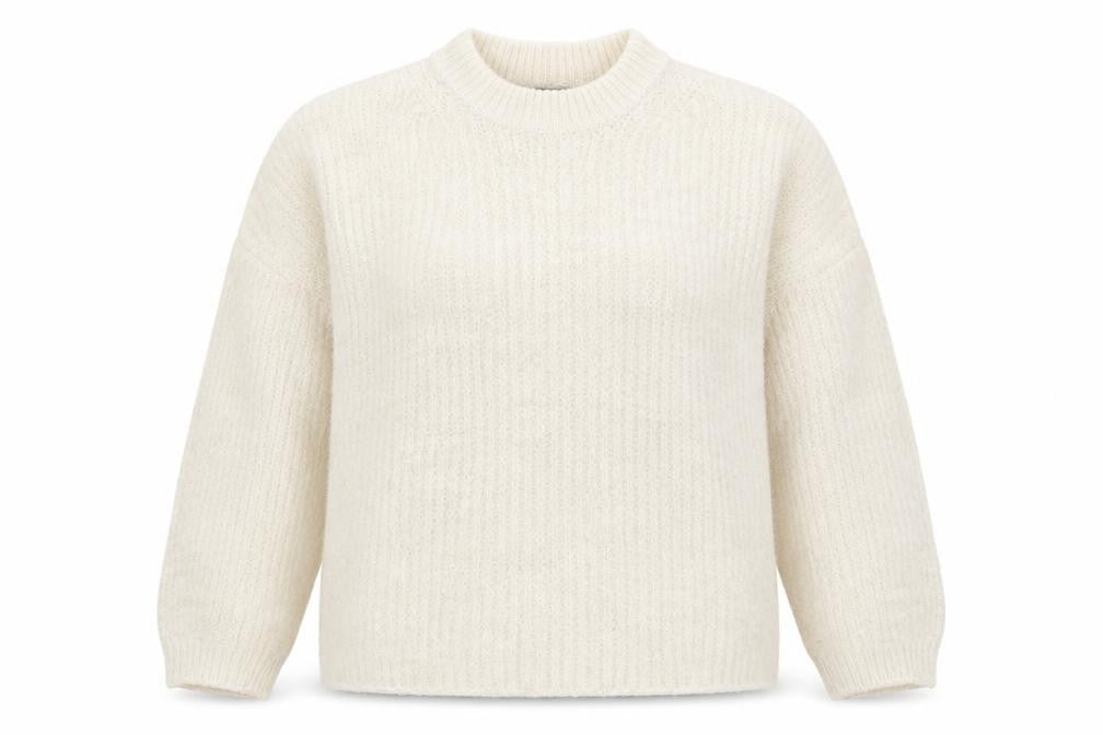Marks and Spencer Womens White Round Neck Acrylic Pullover Jumper Size 12