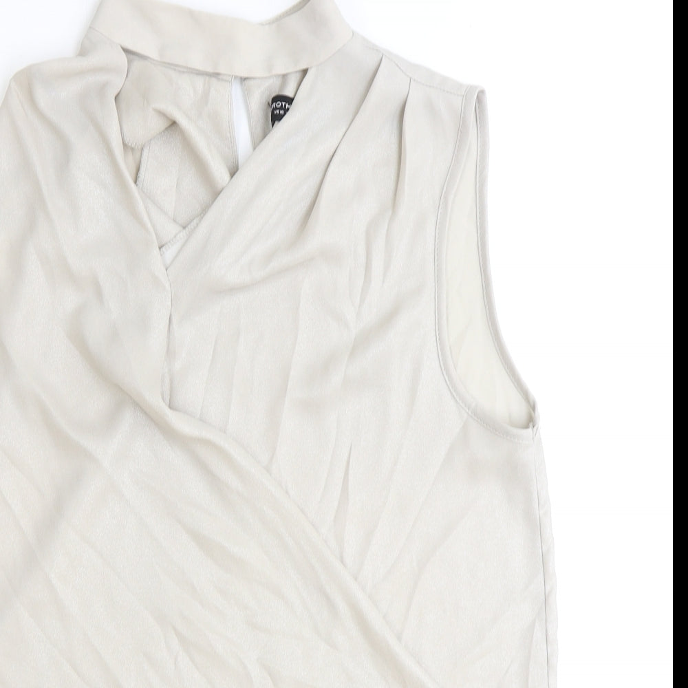 Dorothy Perkins Womens Grey Polyester Basic Tank Size 14 Round Neck