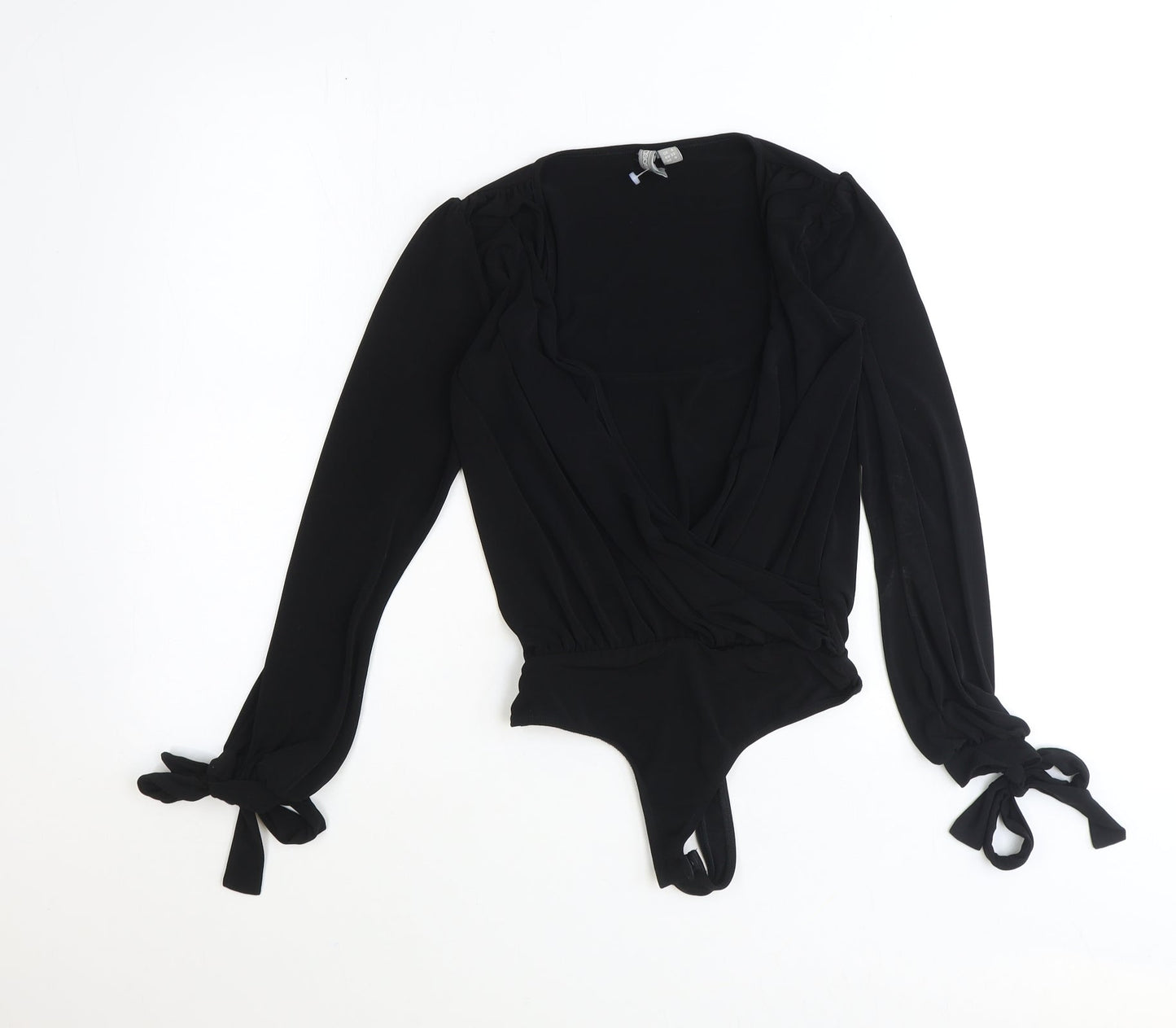 ASOS Womens Black Polyester Bodysuit One-Piece Size 4 Snap