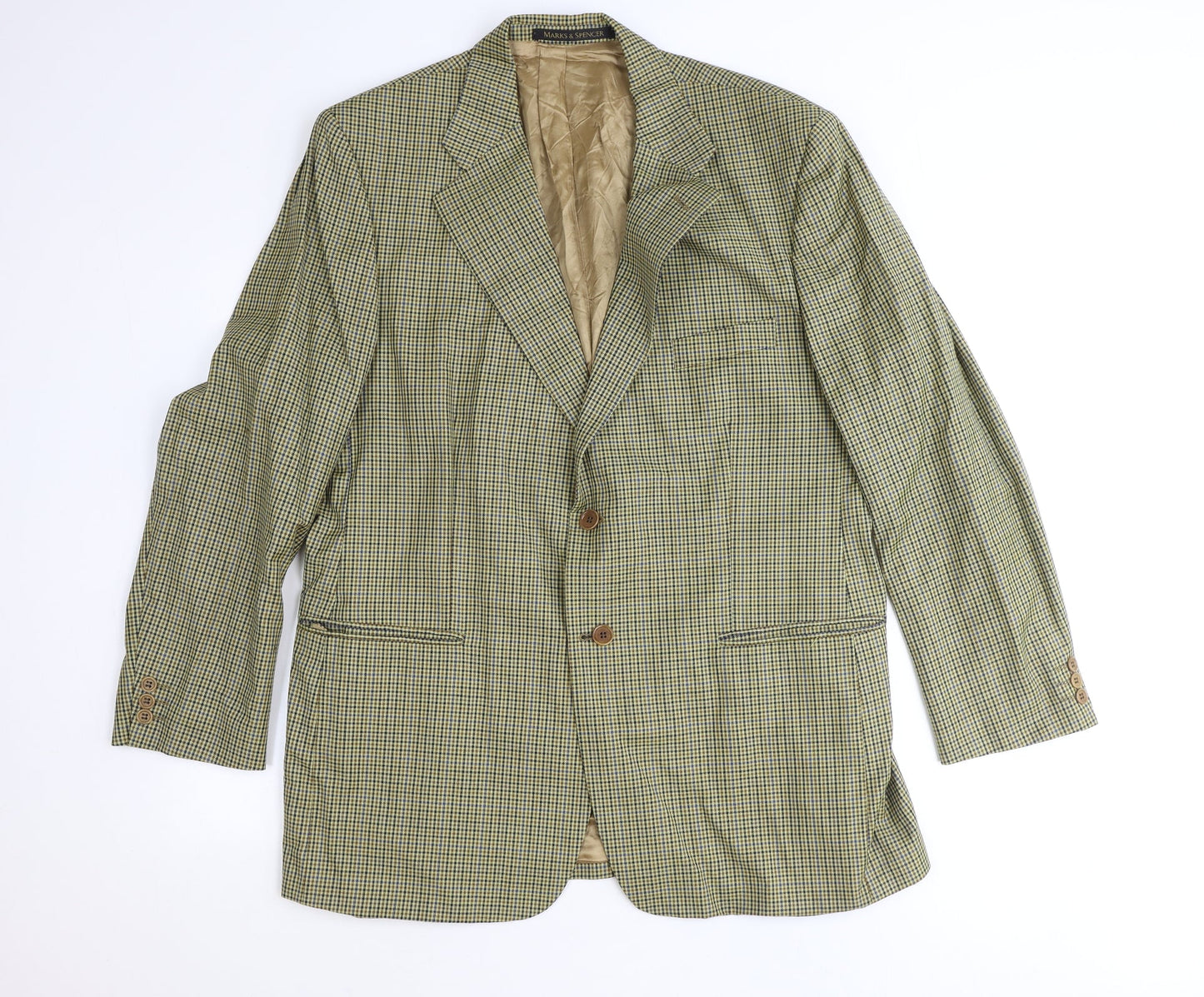 Marks and Spencer Mens Brown Check Polyester Jacket Suit Jacket One Size Regular