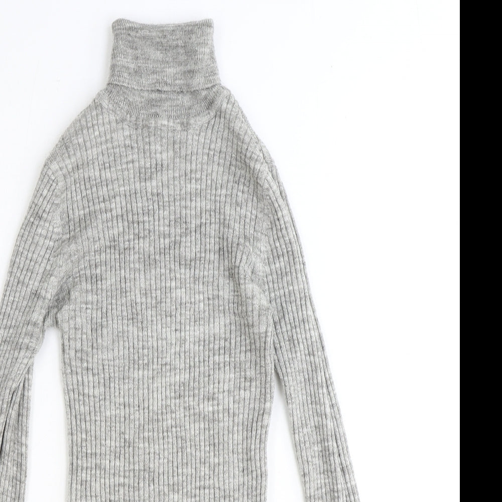 Brave Soul Womens Grey High Neck Polyester Pullover Jumper Size XS