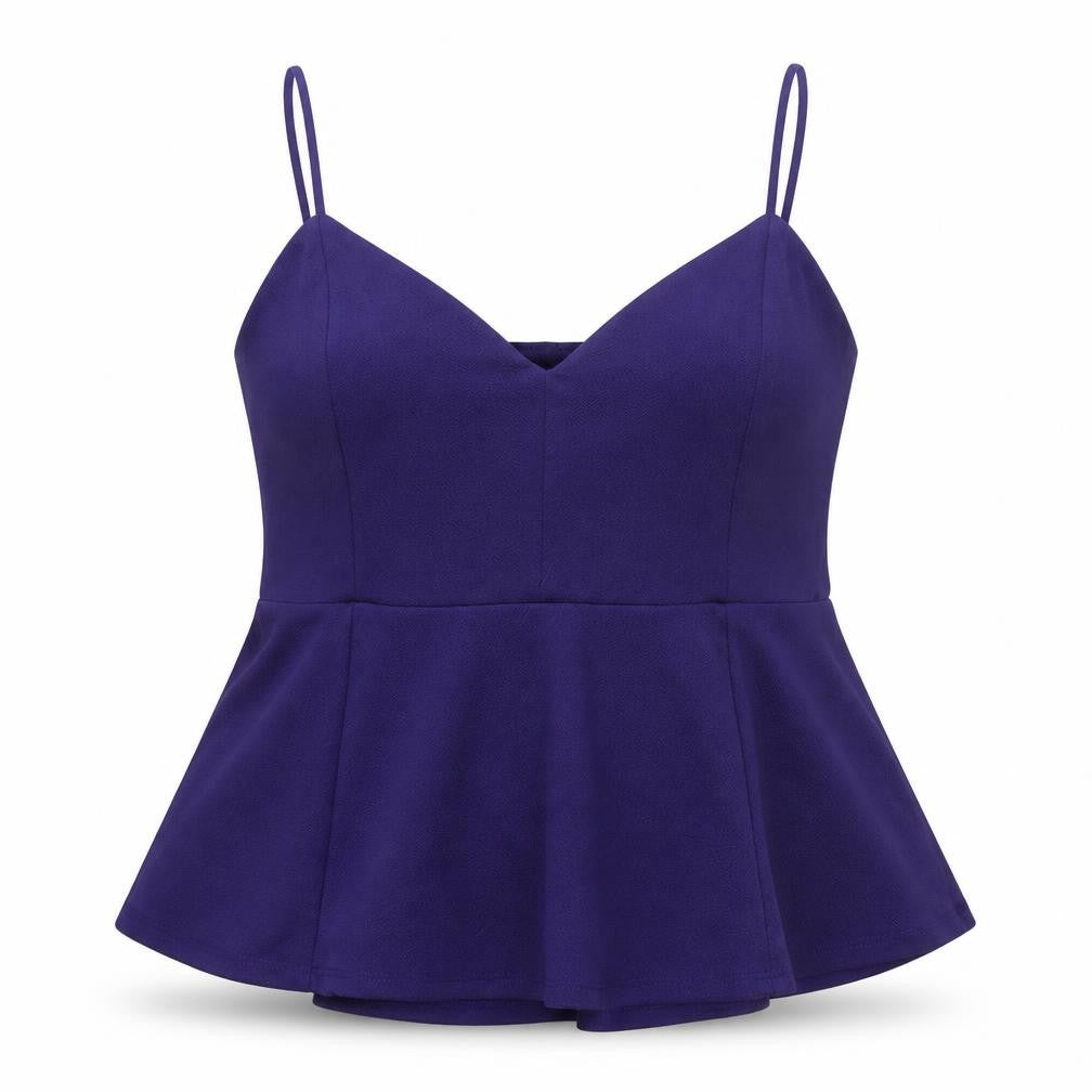 H&M Womens Purple Polyester Camisole Tank Size XL V-Neck - Peplum