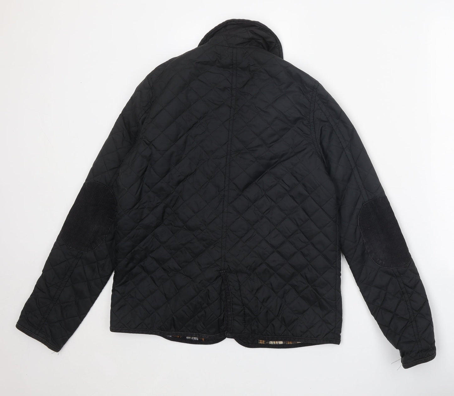 Izabel Womens Black Quilted Jacket Size M Snap