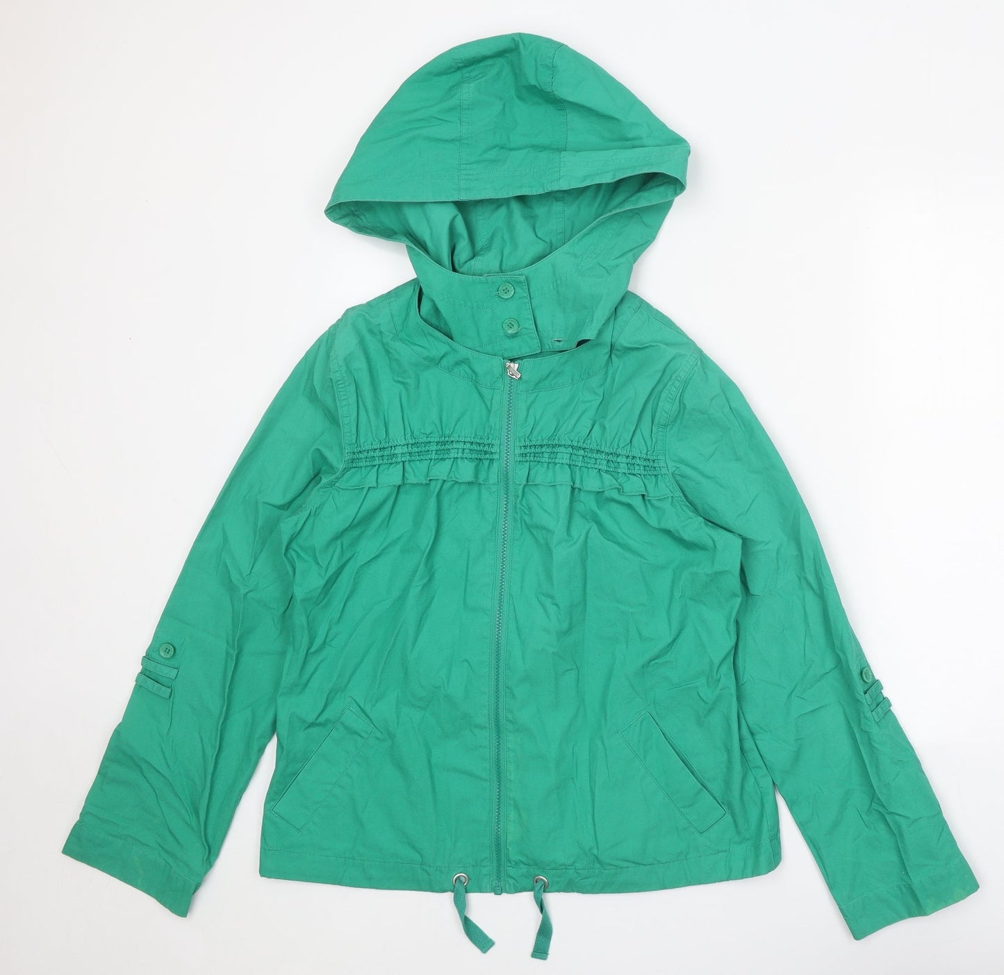 Marks and Spencer Womens Green Jacket Size 10 Zip