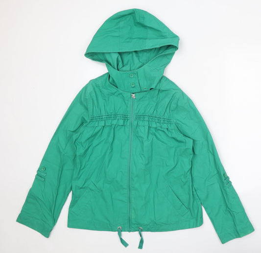 Marks and Spencer Womens Green Jacket Size 10 Zip