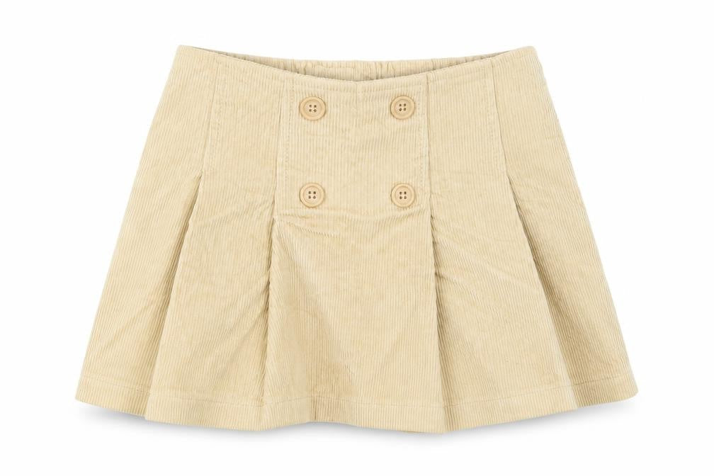 Preworn Girls Beige Cotton A-Line Skirt Size 6 Years Regular Zip