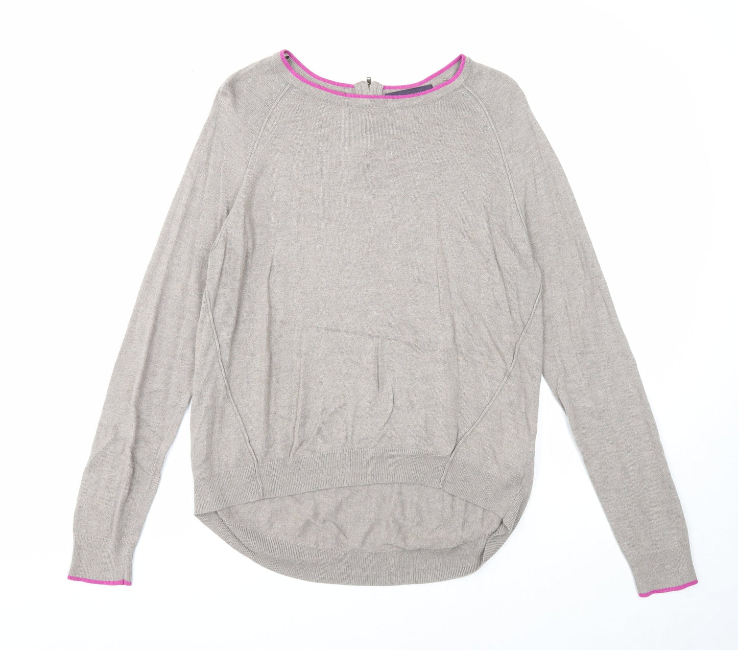 Marks and Spencer Womens Brown Scoop Neck Viscose Pullover Jumper Size 12