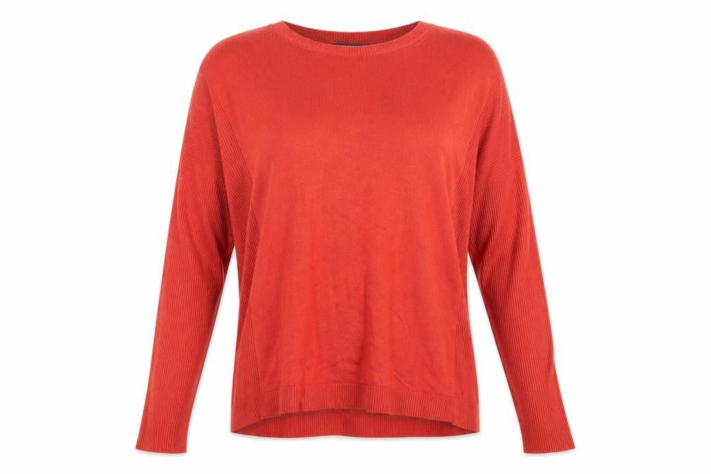 Marks and Spencer Womens Red Round Neck Acrylic Pullover Jumper Size 14
