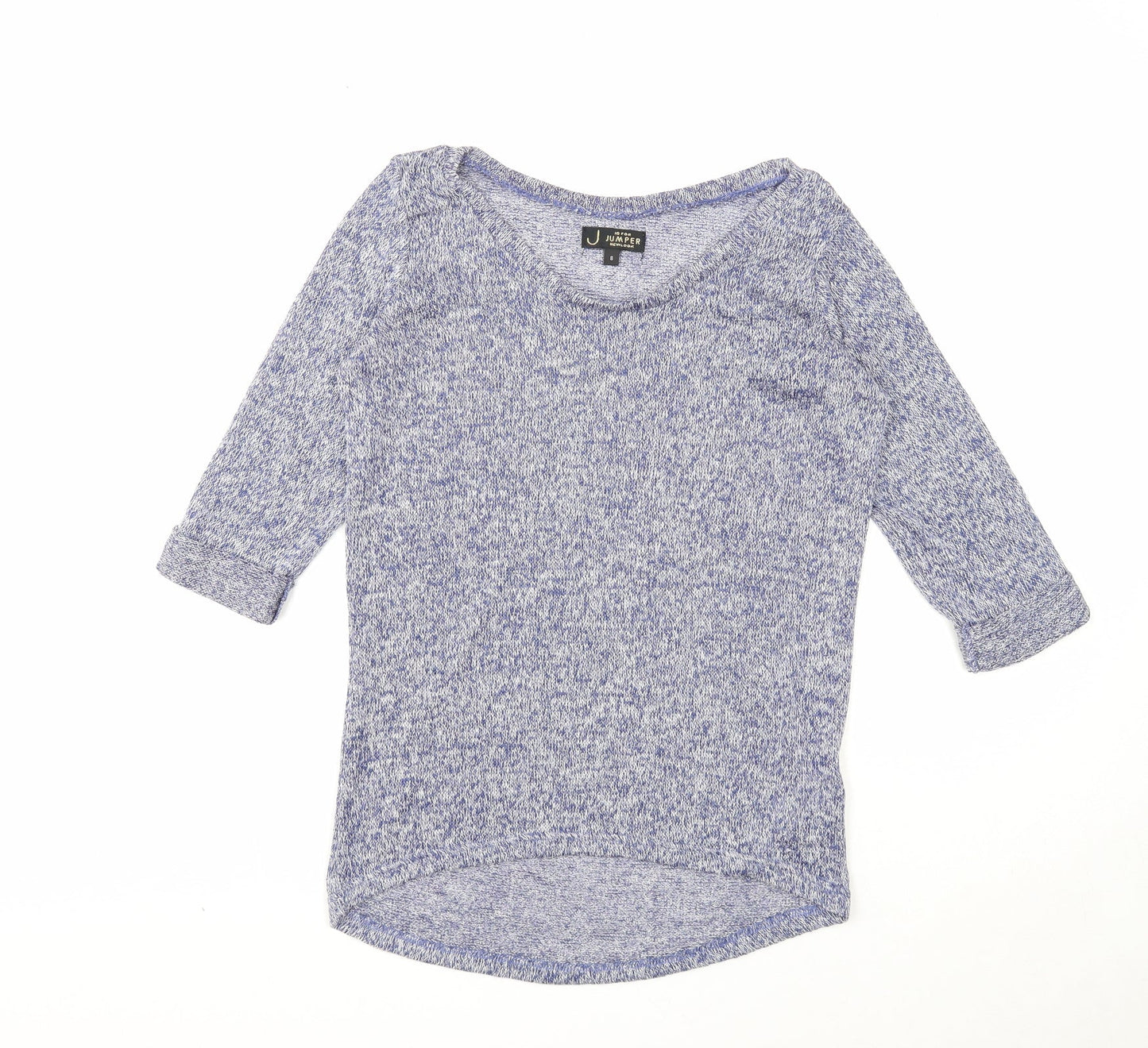 New Look Womens Blue Scoop Neck Acrylic Pullover Jumper Size 8