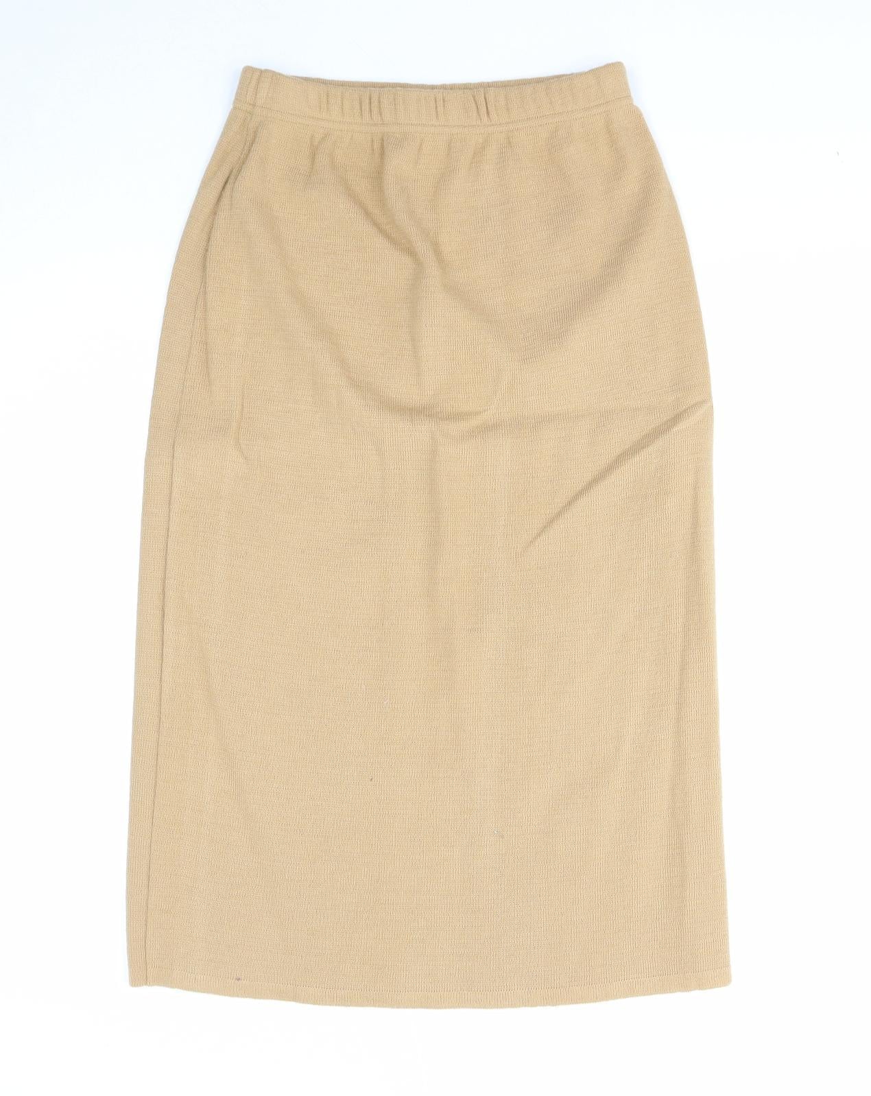 Daxon Womens Beige Acrylic A-Line Skirt Size 12
