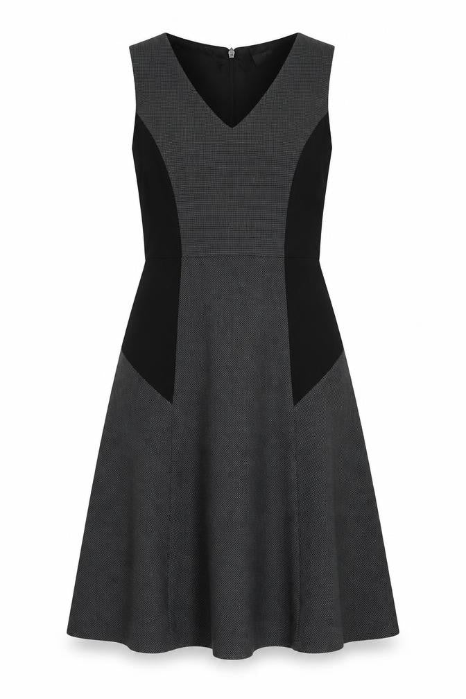 Marks and Spencer Womens Grey Polyester A-Line Size 10 V-Neck Zip