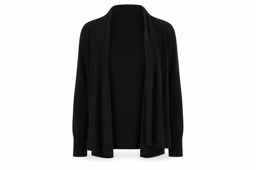 Marks and Spencer Womens Black V-Neck Cotton Cardigan Jumper Size S