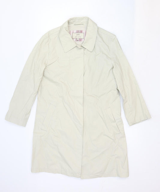 Per Una Womens Beige Overcoat Coat Size S Button