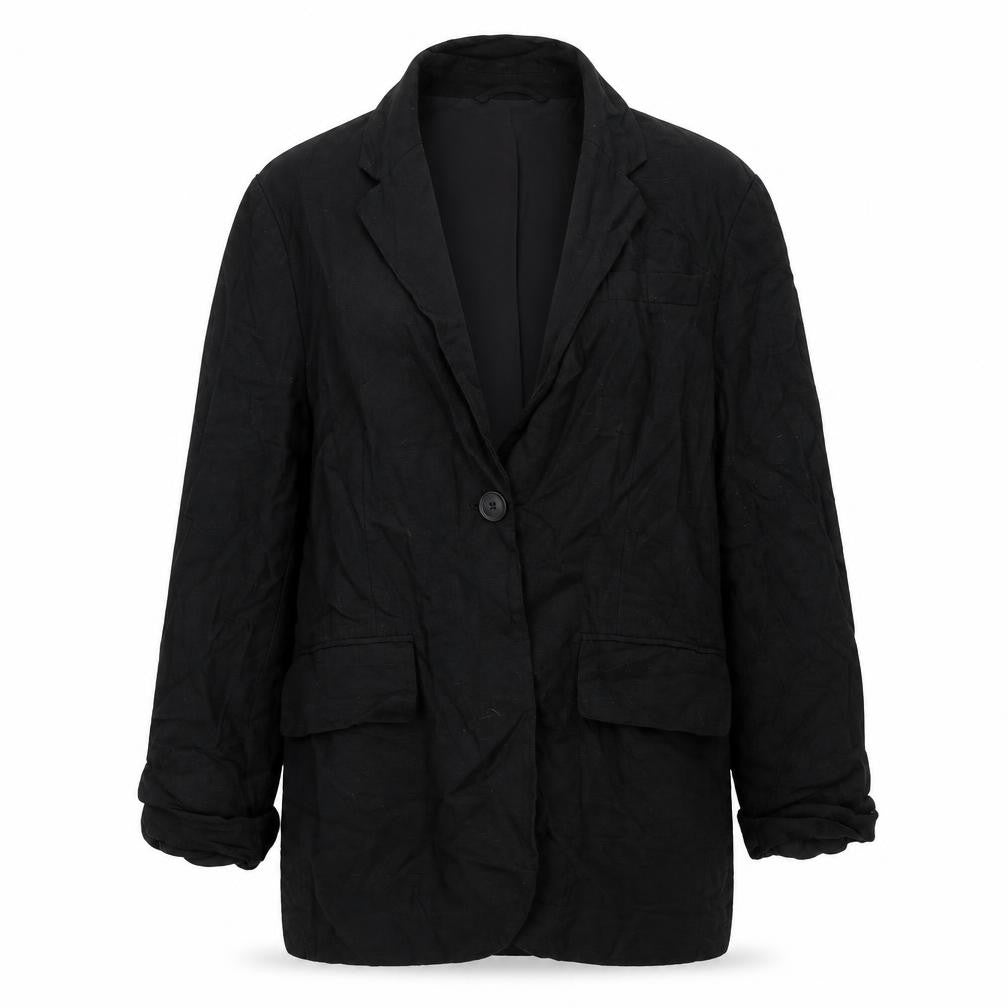 H&M Womens Black Cotton Jacket Blazer Size XS