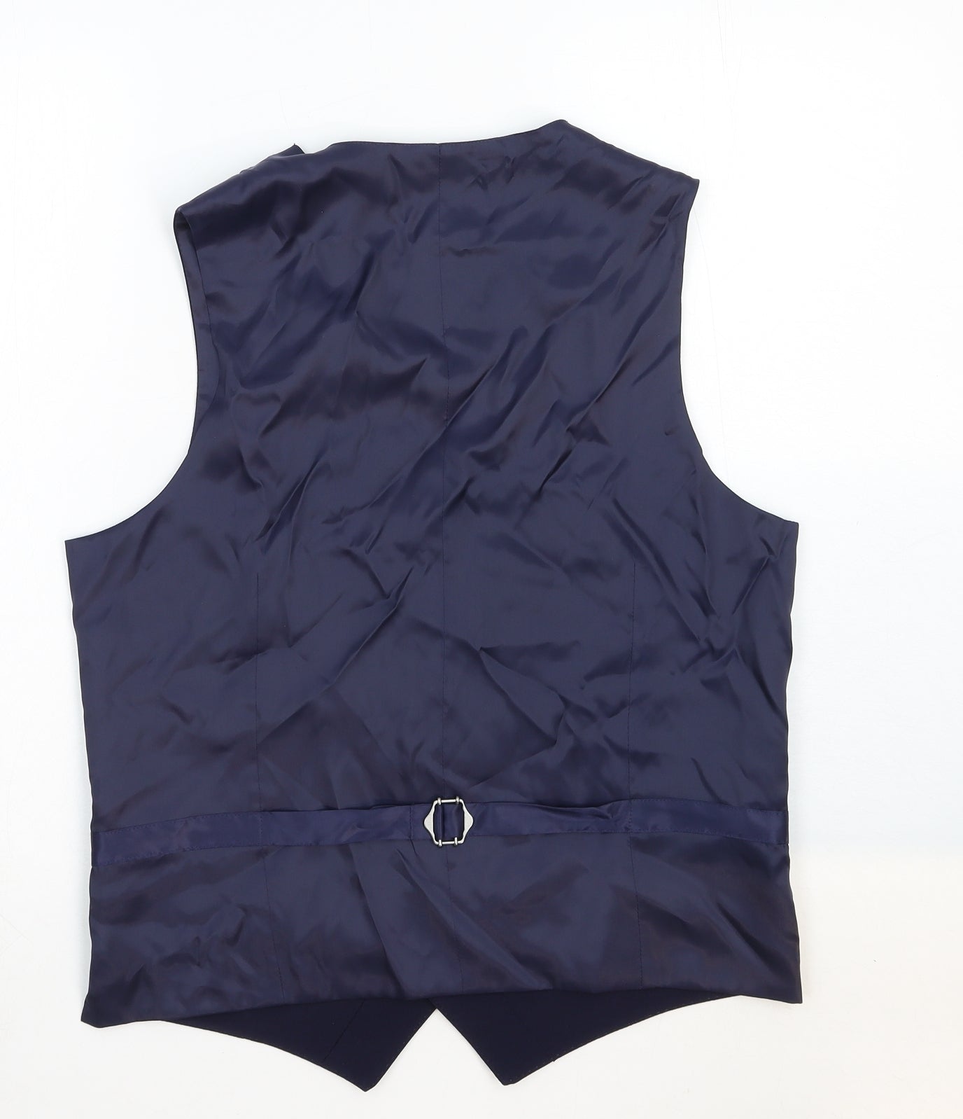 Marks and Spencer Mens Blue Cotton Jacket Suit Waistcoat Size 38 Regular