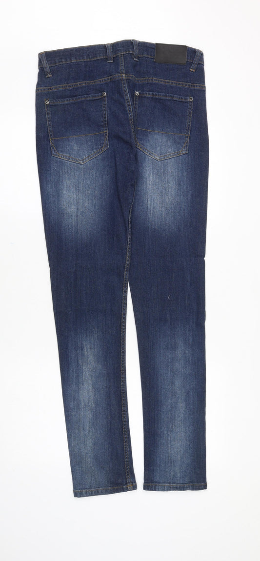 Seven Series Mens Blue Cotton Skinny Jeans Size 30 in Slim Zip