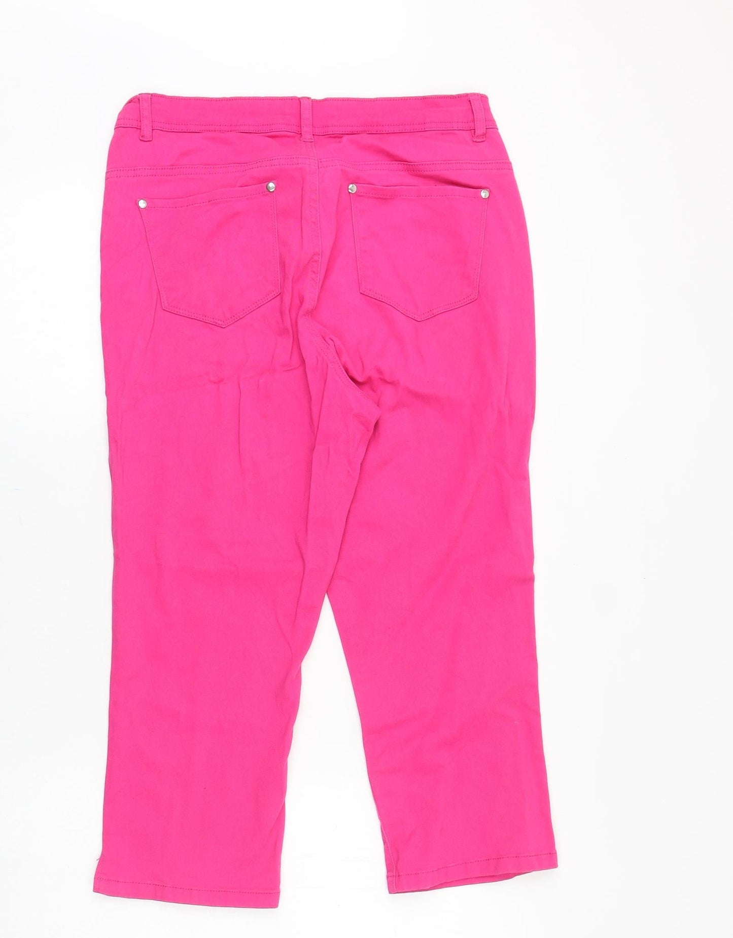 Denim Womens Pink Cotton Straight Jeans Size 12 Regular Zip