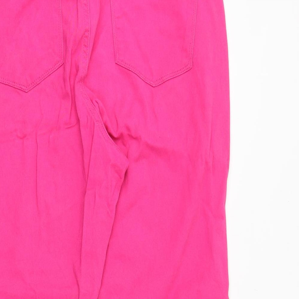 Denim Womens Pink Cotton Straight Jeans Size 12 Regular Zip