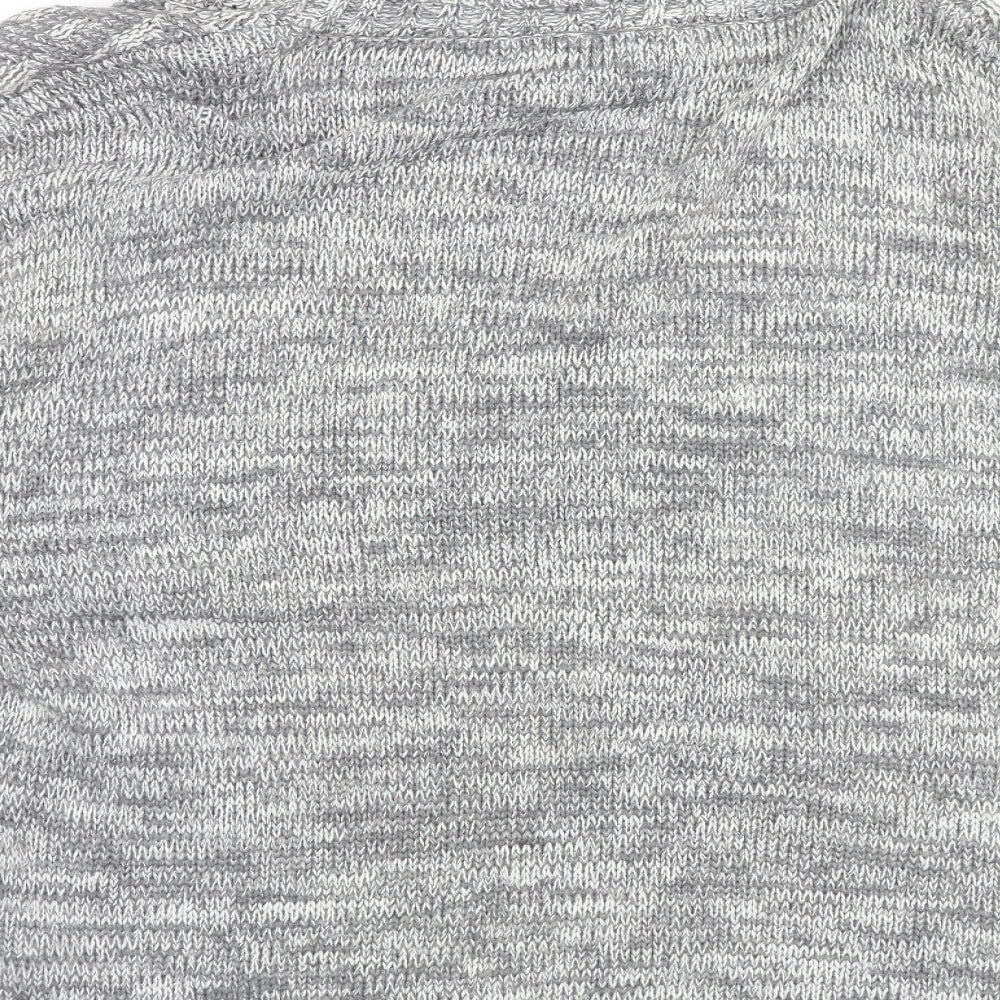 Peacocks Womens Grey Roll Neck Geometric Acetate Pullover Jumper Size M