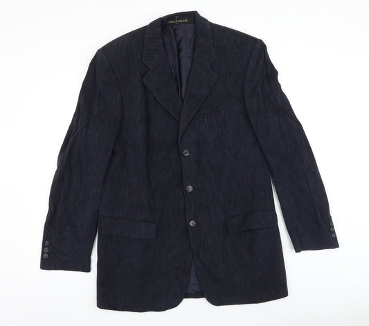 Marks and Spencer Mens Blue Viscose Jacket Blazer Size 40 Regular