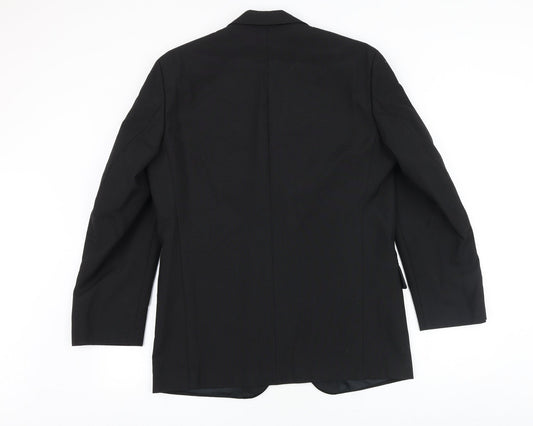 youngs Mens Black Cotton Tuxedo Suit Jacket Size 38 Regular
