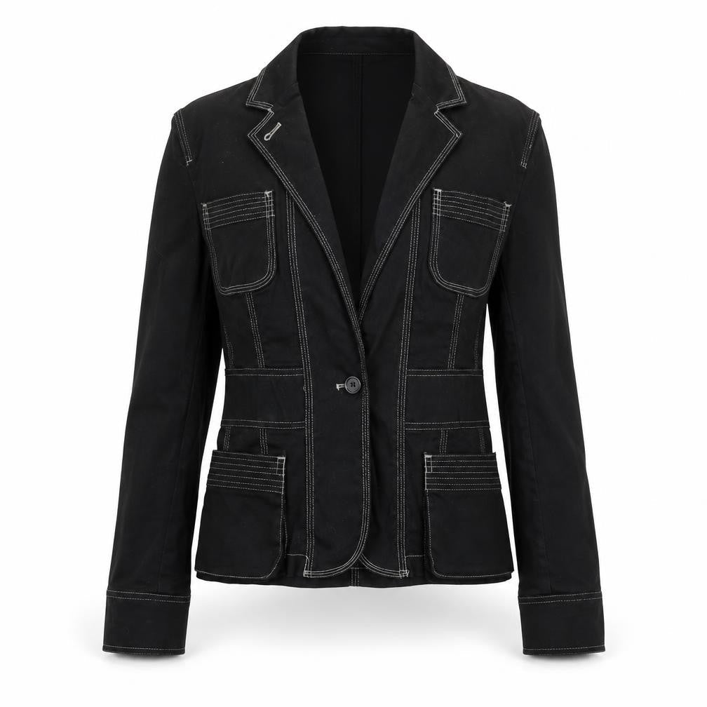 RH Hessar Womens Black Jacket Size 8 Button