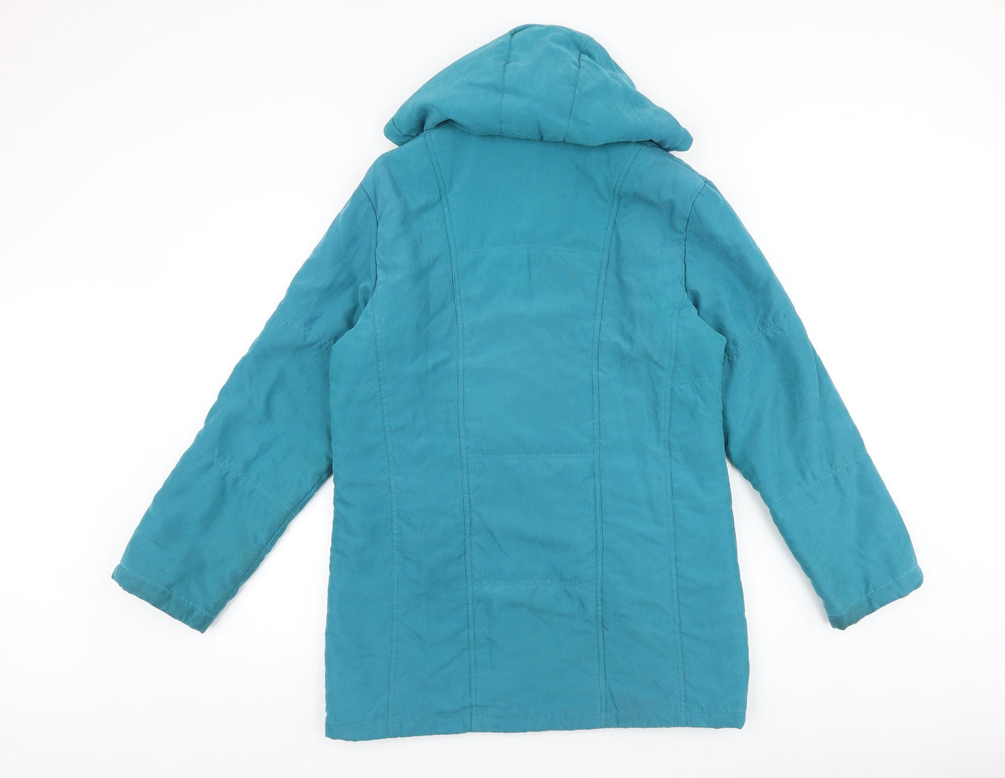 Preworn Womens Blue Overcoat Coat Size 10 Hook & Loop