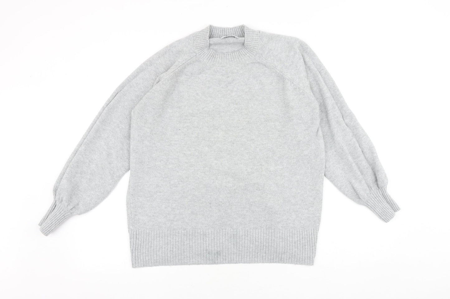 Papaya Womens Grey Crew Neck Polyester Pullover Jumper Size M