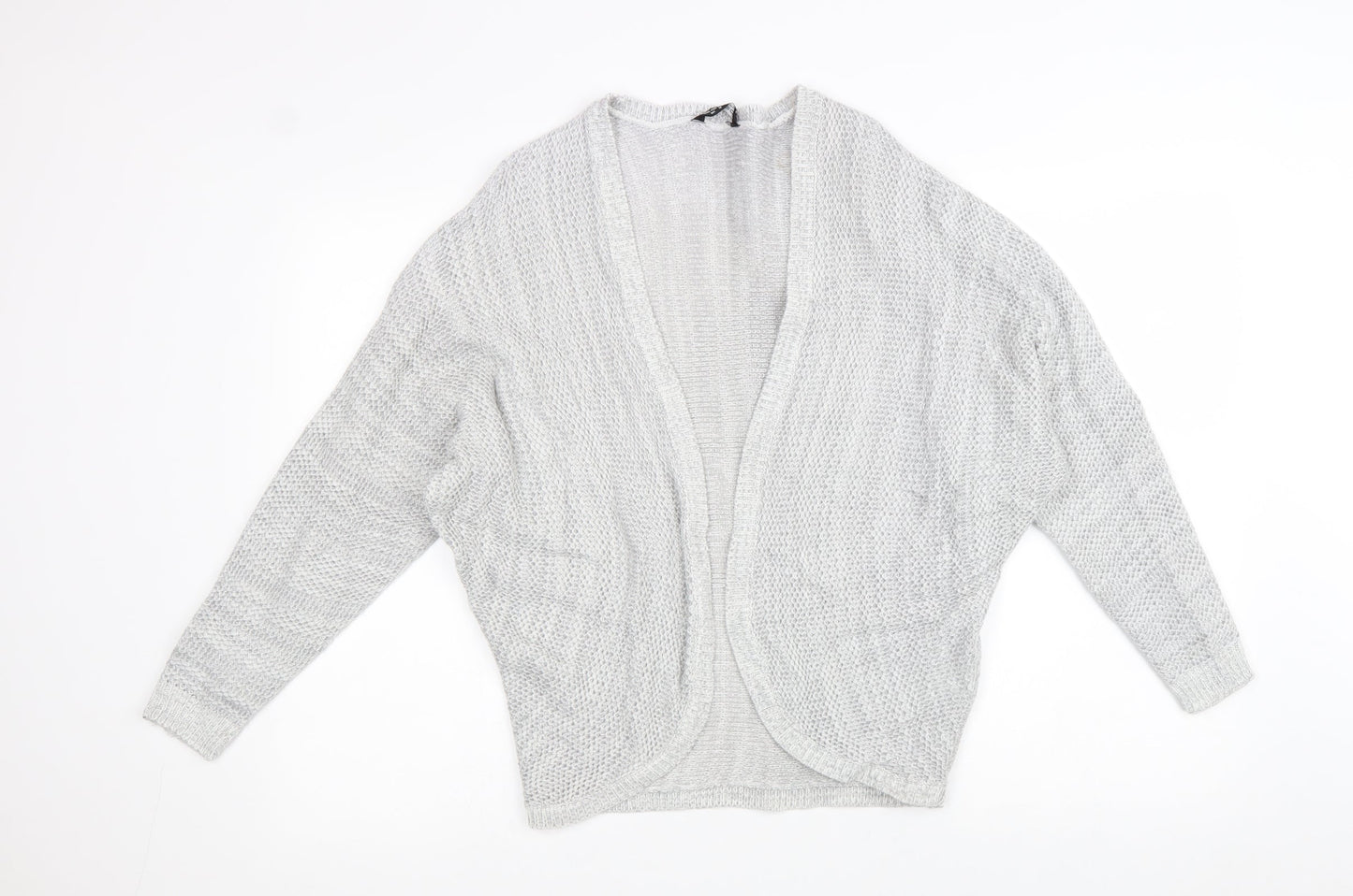 Select Womens Grey V-Neck Acrylic Cardigan Jumper Size 8