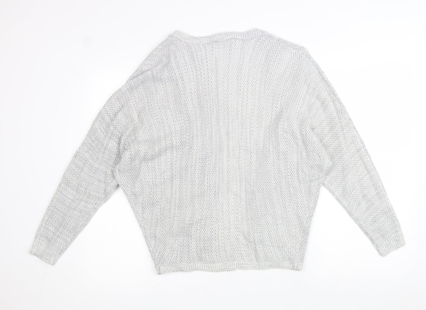 Select Womens Grey V-Neck Acrylic Cardigan Jumper Size 8