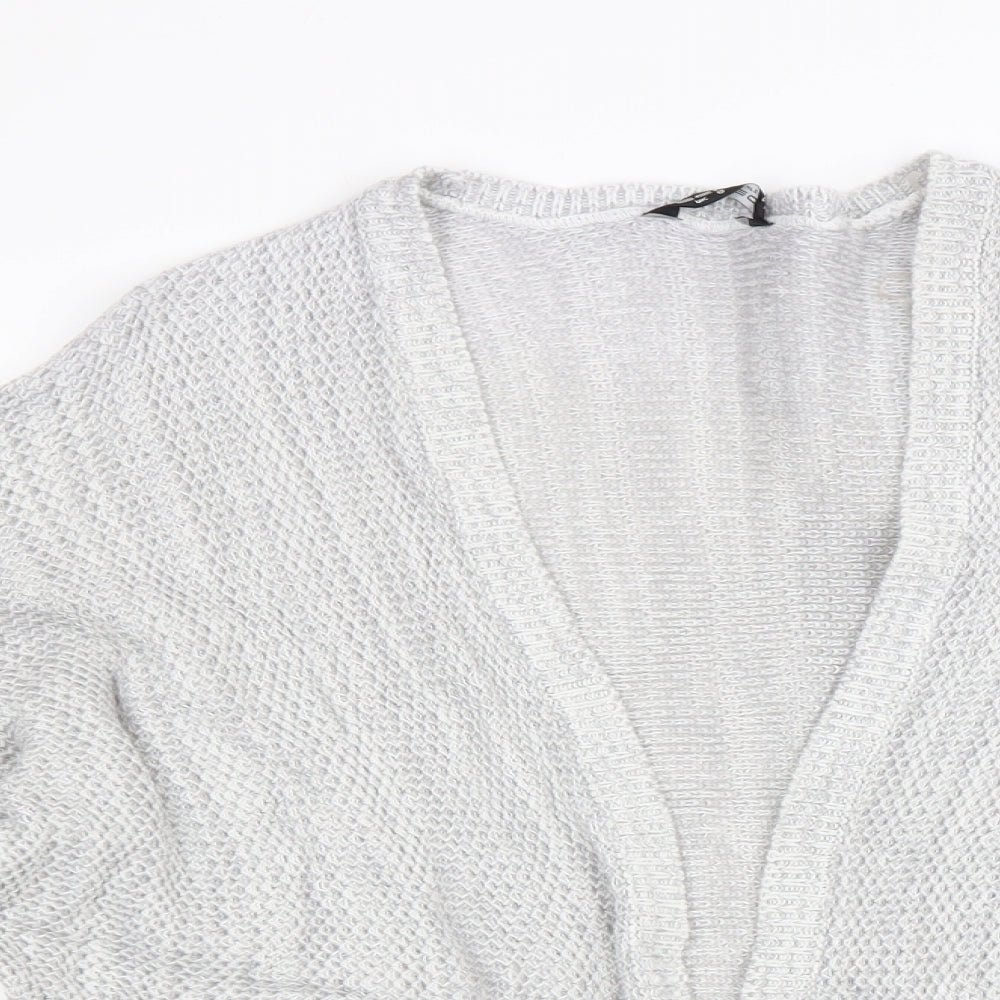 Select Womens Grey V-Neck Acrylic Cardigan Jumper Size 8