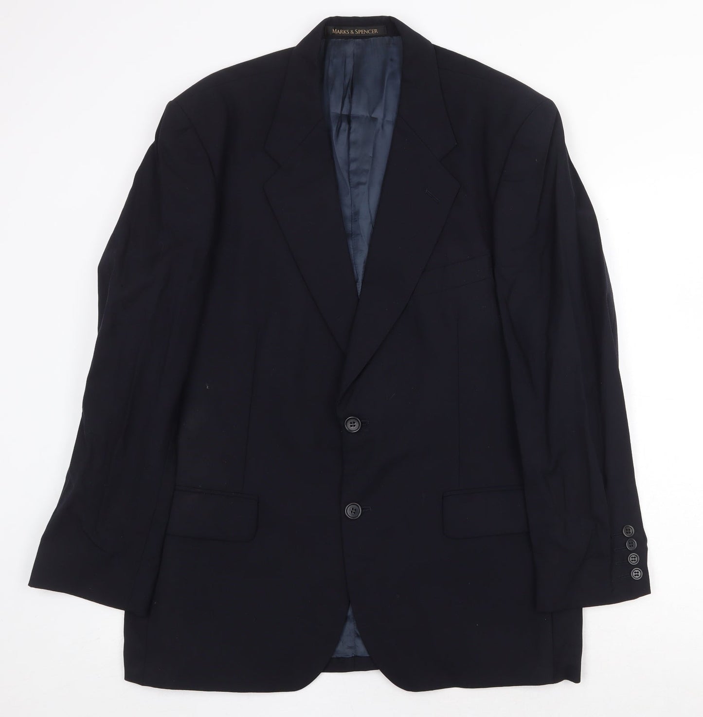 Marks and Spencer Mens Blue Wool Jacket Suit Jacket Size 40 Regular