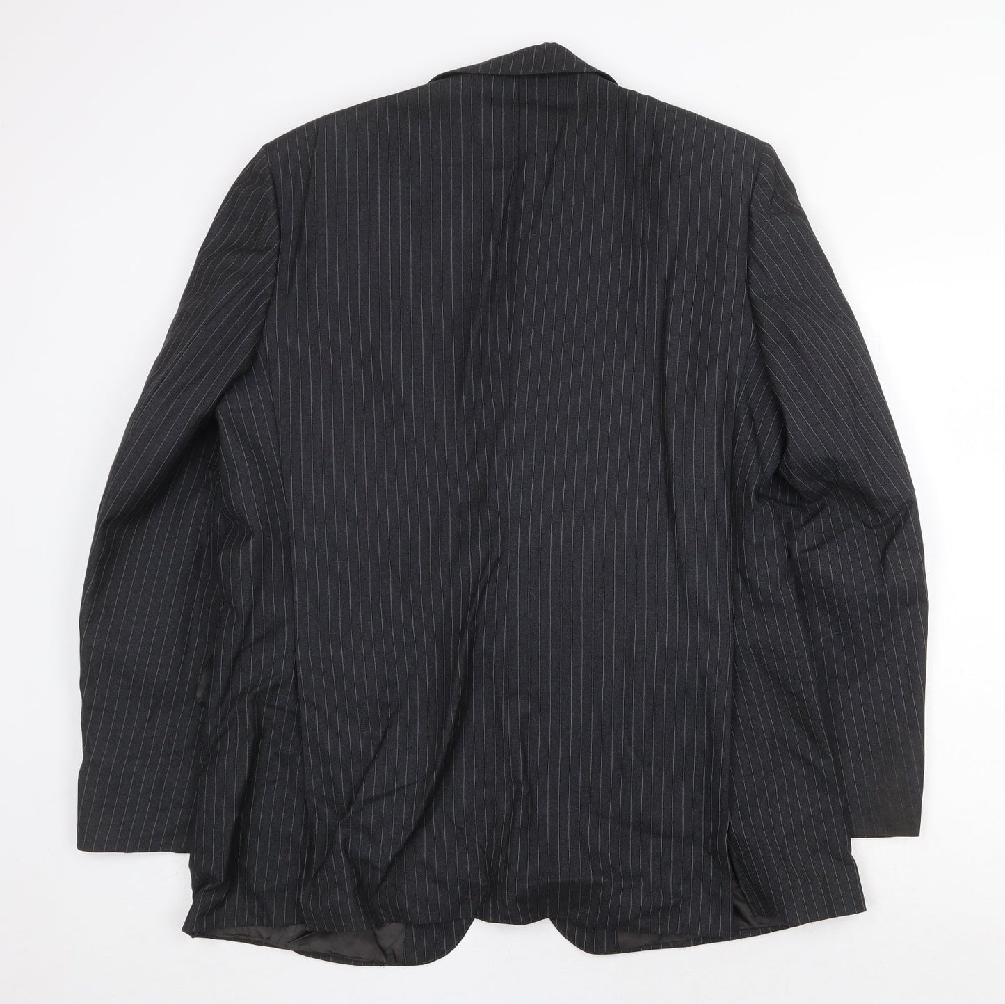 Burton Mens Grey Striped Wool Jacket Suit Jacket Size 38 Regular
