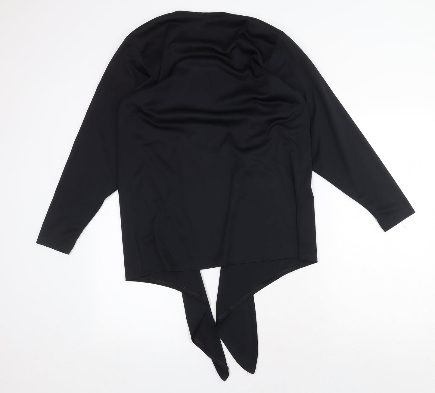 Mandy Marsh Womens Black Polyester Kimono Blouse Size 10 V-Neck