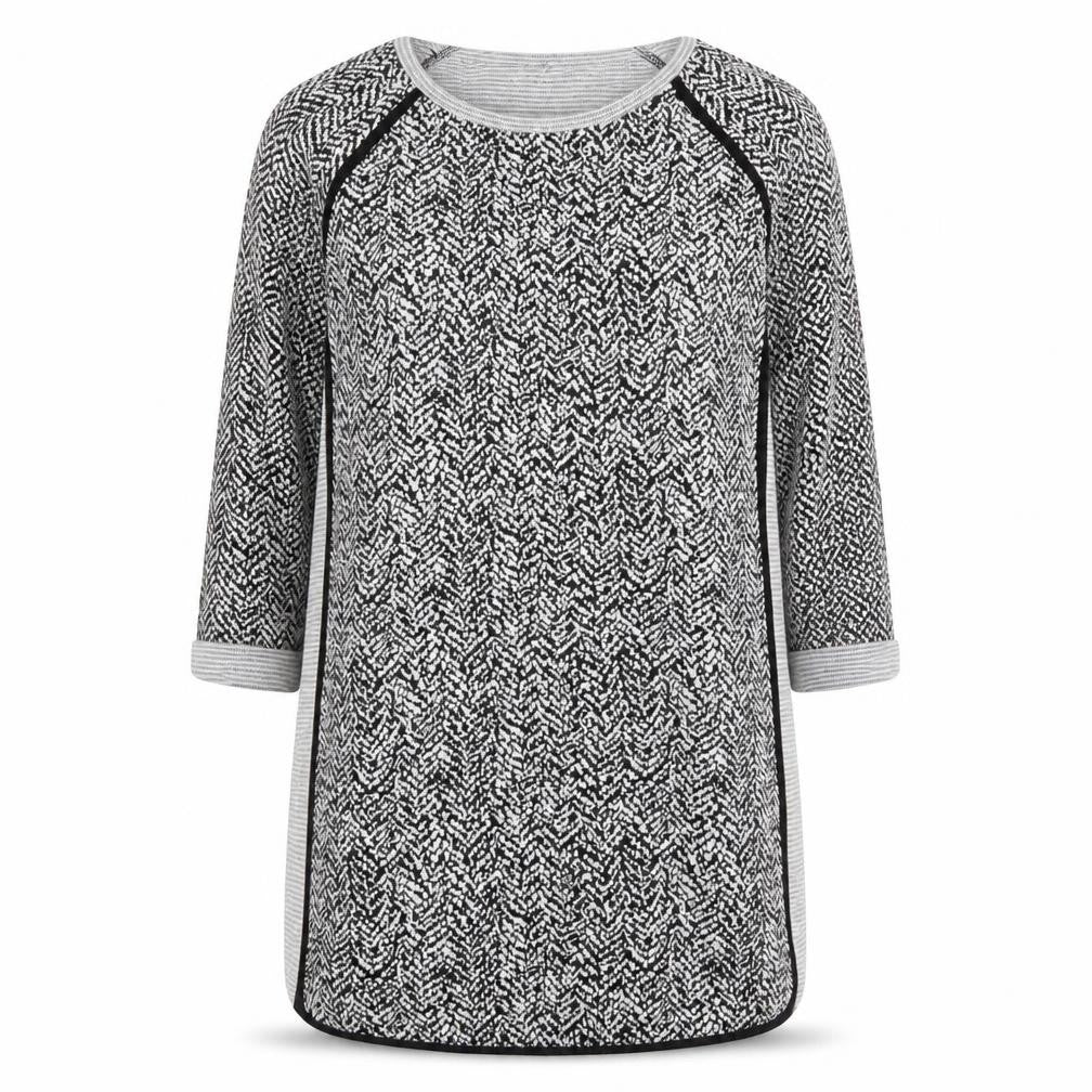 NEXT Womens Grey Geometric Cotton Shift Size 14 Scoop Neck Pullover